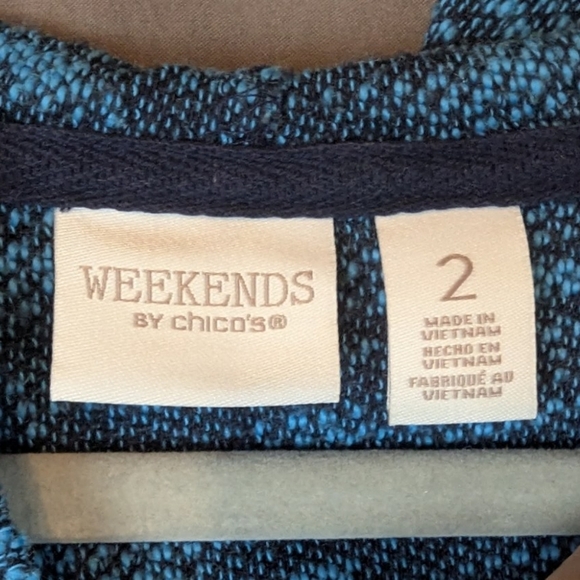 Weekends by Chico's tunic style hoodie size 2(large) in teal - Picture 3 of 10